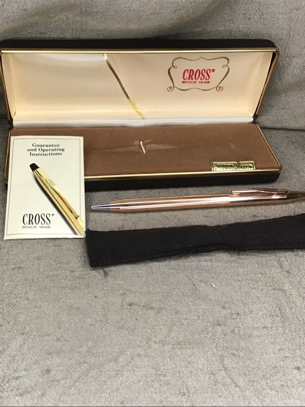 Vintage NWT Cross 14K Gold Filed Pen w/ Original Case, No Monograms